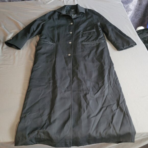 Hilary Radley Trench Coat Womens 4 Black Wool Business Casual Canadian Jacket - Picture 1 of 16